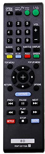 RMT-B119A Sub RMT-B119P Ersatz Fernbedienung Fit für Sony Blu-ray Disc DVD Player BDP-S1100 BDP-S490 BDP-S590 BDP-S4100 BDP-S5100 BDP-S185 BDP-S3100 BDP-S390
