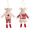 Sass & Belle Set of 2 Mouse in Jumper Felt Decorations - One Of Each Supplied