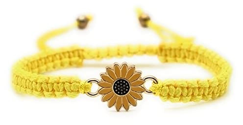 Jasimkiss Sonnenblumen-Armbänder, verstellbar, Boho, Sonnenblumen, Gänseblümchen, Charm-Armbänder, handgefertigt, geflochtenes Seil, Freundschaft, passende Armbänder, Versprechen-Armbänder für Paare