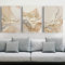 LYBOHO Islamisches Arabische Kalligraphie Leinwand Malerei, Marmorhintergrund Allah Islamische Bilder Poster Deko, kein Rahmen (Islam - Golden 1, 3PCS-60x90cm)
