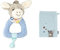 Sterntaler: Greifling Esel Emmi, Alter 0-36 Monate, 20 x 10 cm, Hellblau/Grau & Waschhandschuh Esel Emmi, Größe 21 x 15 cm, Mittelblau - Baby-Rassel und Waschhandschuh