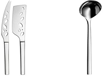 WMF Nuova Käsemesser Set 2-teilig, Cromargan Edelstahl poliert, spülmaschinengeeignet & Nuova Saucenlöffel 18 cm, Soßenkelle, Cromargan Edelstahl poliert, Suppenkelle spülmaschinengeeignet