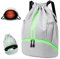 ZIXKUB Rucksack mit Kordelzug, leichter Turnbeutel für Damen und Herren, wasserabweisend, Sportrucksack mit Reißverschluss/Schuhfach, GRAU