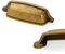 CABDM 10 Pack 3 inch(76 mm) Antique Brass Cabinet Cup Pulls Aged Gold Drawer Pulls Kitchen Hardware Vintage Brass Cabinet Handles Drawer Handles Knobs Bin Cup Pull.