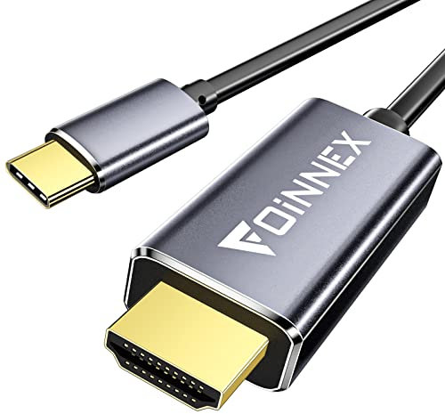 FOINNEX Cavo USB C a HDMI 4K 30Hz,Cavi USBC Tipo C a HDMI,Cable USB C 3.1 Thunderbolt 3/4 to HDMI Compatibile con MacBook Pro/Air,iMac,S21,XPS,iPad Pro,Galaxy S20 S10,Surface,Dell,HP,2M/6.6FT