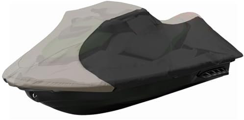 Saihisday 600D Jet-Ski-Abdeckung mit PU-Beschichtung, Anhänger-Jet-Ski-Abdeckung, robuste PKW-Abdeckung, marinetaugliches Oxford-Gewebe, L-1/L-2-Sitzer, 292,1 x 114,3 x 94 cm, Schwarz und Grau