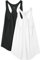 icyzone Damen Sport Tank Top Locker, Leicht Yoga Shirt, Jogging Fitness Tanktops Ärmellos Lässig Oberteile, 2er Pack (Black/White, L)