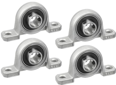 Saipor 4 Stück KP001 Lager Stehlager 12mm Bohrung Zinklegierung Wellenlager Vertikal Selbstausrichtungs Lagerblock Flanschlager Gehäuselager für Achse Welle Maschine, 3d Drucker Zubehör
