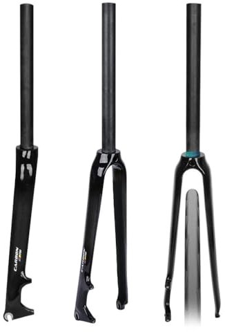 700C Rennradgabel Fahrrad Gabel,Carbon Fiber Hard Fork/Scheibenbremse/C-Bremse/Vertikale RohrläNge 300mm / Kaliber 28.6mm / Offset 45mm / Open Gear 100mm