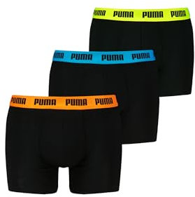 PUMA Boxer Boxershorts Men Herren Everyday Unterhose Unterwäsche 3er Pack, Farbe:Black Pop, Bekleidungsgröße:M