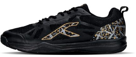 HUNDRED Herren Blade Non-Marking Material: TPU, Rubber | Suitable for Indoor, Squash, Table Tennis, Basketball & Padel (Black/Gold, Size: EU 44, UK 10, US 11)