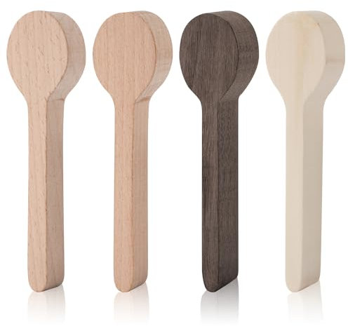 Wood Spoon Carving Kit, 4pcs Whittling Wood Carving Blocks, Unfinished Wood Whittling Spoons Wood Blank for Whittling DIY Crafts Gift for Crafting Lovers