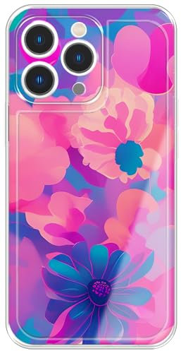 Berkin Arts Compatible with iPhone 11 Pro Max Case Clear Silincone Cover Pink Flower Floral Design Trendy Abstract