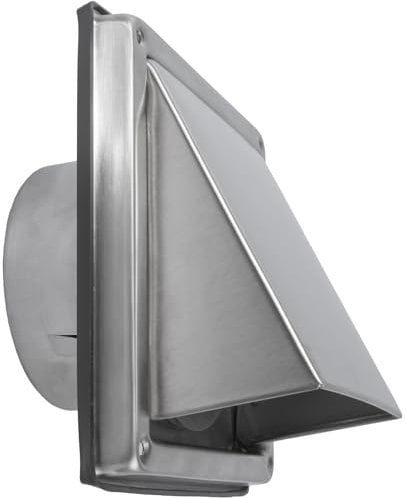 Repa Market Stainless Steel Extractor Hood Dryer Vent Cover - 4 Inch/100 mm External Wall Cowl Air Vent Cover for Garage, Kitchen, Shed - Non Return Flap Vent - Perfect for Tumble Dryer, Cooker Hood