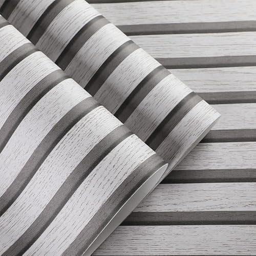 Baketron Grey Wood Slat Panelling - Textured Wood Grating Wall Covering for Adults Boys Bedroom Living Room Lounge Study