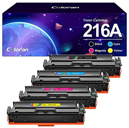 Coloran 216A Toner MIT CHIP Kompatibel für HP 216A Toner Set für HP Color Laserjet Pro MFP M183fw Toner, M182n M183fdw M182 M182nw M155 (216A Schwarz Gelb Cyan Magenta, 4er-Pack)
