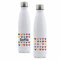 Botella Térmica Personalizada - Nombre - Botellas de Agua Acero Inoxidable Doble Capa 500 ml Bebidas Frias 24h y Calientes 12 h, doble capa - a prueba de fugas. (corazones tonos fuertes)
