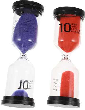 Amosfun Lot De 2 Minuteurs De Bain - Sablier Réglable pour Décoratif De 10 Minutes pour Salle De Bain