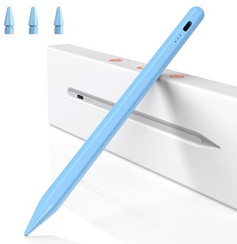 BAZO Stift für iPad - 2018-2025 Pencil 2. Generation mit Schnellladeleistung Palm Rejection und Neigungssensitivität Stylus für Pro 13''/12,9''/11''/ für iPad 6-11/A16/Mini 5/6.Gen/Air 3/4/5-Blau