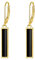 YFN Schwarzer Onyx Bar-Ohrringe für Frauen Sterling Silber Gold Leverback Ohrringe Larimar Schmuck Geschenk(gold)