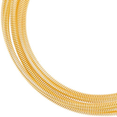 Beebeecraft 1 caja de 2 m de Alambre Francés Dorado Real Chapado En Oro de 24 quilates Espiral de Latón Hilo de Seda para Bordar Alambres de Lingotes para Coser Manualidades Abalorios Decoración