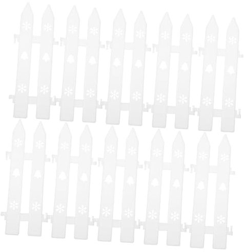 KITANDOVE Weihnachtsbaum-Zaun-Set 20-teilig Kunststoff Gartenzaun Dekorative Einfassung