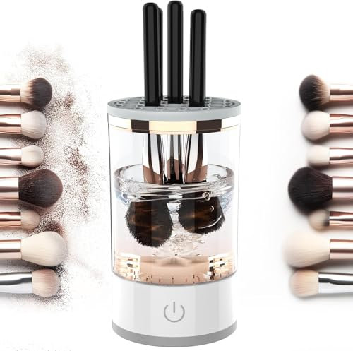 Nettoyant électrique pour pinceaux de maquillage, Nettoyeur Pinceau Maquillage, nettoyeur de pinceaux de maquillage, rapide, automatique, portable, adapté à tous les types de pinceaux