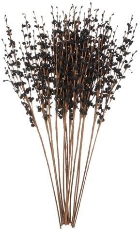QUARKZMAN 15Pezzi Fiori Artificiali 21.7 Fiori Finti Rametti in Bulk Bouquet per Casa Ufficio Giardino Vaso Tavolo Decorazione Matrimonio, Nero