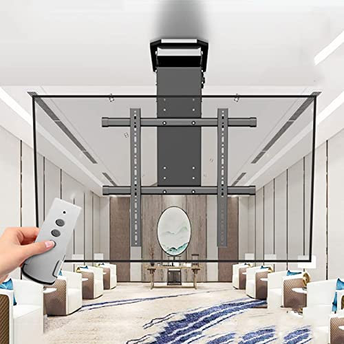 SnamicE Elevador de TV motorizado Apto para televisores de 50 a 90 Pulgadas, Soporte de TV motorizado, Soporte de Techo eléctrico para TV con Control Remoto y Control de Interruptor, SOP,
