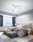 Sararoom Ventilatore da soffitto con Luce, 100cm Dimmerabile LED Plafoniere, Lampada da soffitto Telecomando APP, 3 Pale, 3 Colore, 6 Velocità,Timer,Motore DC silenzioso, per Soggiorno Cucina,bianco