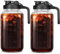 2PCS Mason Jar Pitcher, 64oz Leak Proof Glass Juice Pitcher with Lid & Spout, Wide Mouth Cold Brew Mason Jar for Liquids, Ice Tea, Juices, Cold Brew Coffee, Breast Milk