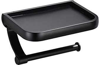 NZBZTMLCYK Titulaires de Papier Toilette en Aluminium Noir en Aluminium Toilettes Tableau de téléphone Teinture Tablettes Tablettes Accessoires suspendues Porte-Papier