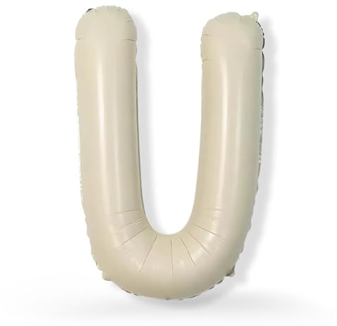 FUNXGO XXL Folienballon Buchstabe U Champagner ca. 100cm - Riesen Alphabet Ballon - Helium oder Luftfüllung - Ideal für Geburtstag, Hochzeit, Jubiläum, Party Deko & JGA - Ballon U Champagner