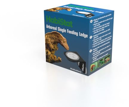 Habistat Single Arboreal Futterleiste - Saugnapf montiert Reptilien Futter & Wasser Plattform mit transparenten Clip-In Cups
