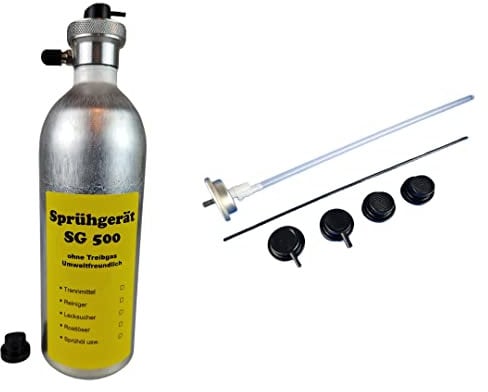 Fittingstore - 500 ml Wiederbefüllbare Druckluftsprühdose Sprühdose mit Zubehör Flasche für Schneidöl Rostlöser Lecksuchspray Schmier- und Trennmitel usw.