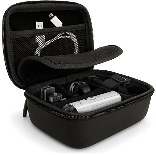 iGadgitz U5886 - Small Universal Action Camera Hard Storage Case (Internal Dimensions 14.5cm x 10cm x 6cm) - Black