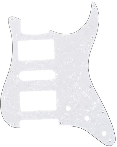 Musiclily Pro 11 Löcher HSH Strat Pickguard Gitarren Schlagbrett für Fender American/Mexican Standard Stratocaster Modern Style E-Gitarre,4 lagig White Pearl