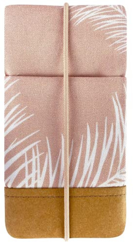 Kuratist Handy Tasche - Moin - Universell Kompatibel z.B. mit iPhone 15/14/13/12 - Handgefertigt aus Baumwoll-Twill/Papierleder – Smartphone Hülle mit Gummiverschluss – Palm