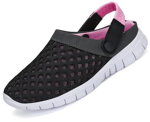 Chaussures de Jardin Hommes Mules Femmes Sabots Respirant Pantoufle d'été Sandales de Plage Rose 36