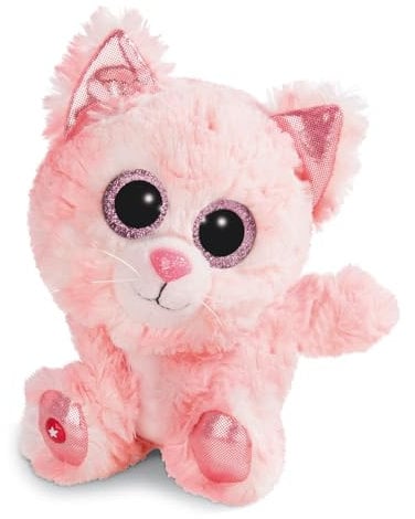 NICI Peluche GLUBSCHIS Gato Dreamie, con Ojos Grandes y Brillantes, 15 cm, Color: Rosa, 45554