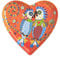 Maxwell & Williams Love Hearts Plato con Forma de Corazón Fan Club con Diseño de Loros de Porcelana, 15,5 cm – Rojo