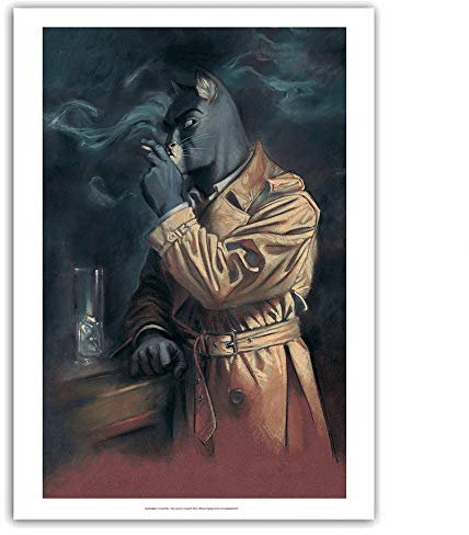 Difuzed Poster Offset Blacksad, Smoking John Portrait (40x60cm) für Wohnzimmer, Heimbüro