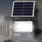 Faro LED exterior de 100 W con panel solar, luz blanca 6000 K, ultraluminoso, 1000 lm, lámpara faro con mando a distancia, función temporizador y sensor crepuscular, focos de ahorro energético IP65