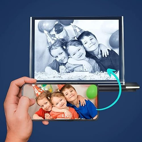 LOOXIS Photo en Verre – Votre Photo en Verre Cristal – Gravure Laser – avec Socle Lumineux en Aluminium (Photo en Verre avec Socle Lumineux XL Paysage 130 x 180 x 35mm)