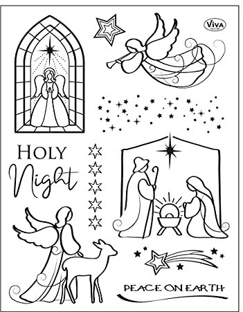 Viva Decor️ Clear-Stamps (HOLY NIGHT 14 X 18 CM) Silikon Stempel - Prägung Stempel - DIY Dekoration stanzen - Stempel Silikon - DIY Stamp - Stempel Prägung – Designed in Germany