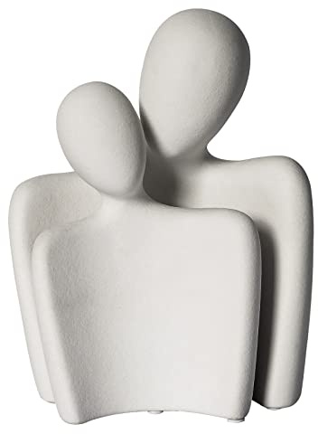 WANCHIY Liebhaber Statuen Porzellan Skulpturen Tischplatte Dekor 26.5cm Affektionate Paar Kunst Ceremic Skulptur Wohnzimmer Dekorationen Romantische Figur für Zuhause Schlafzimmer Büro Bücherregal