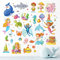 Sealife Wandsticker für Badezimmer-Dekoration, wasserdicht, Vinyl-Aufkleber, Meereskunst, Fische, Kinderzimmer, Kinderzimmer, Lern-Aufkleber, Ozean, Leben, Unterwasserwelt, Kinderhandwerk