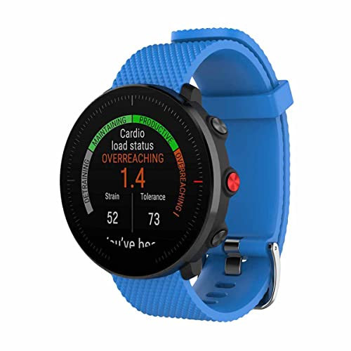 SeaFicco Silikon Armband Kompatibel mit Polar Grit X2 Pro/Grit X Pro/Grit X/Vantage M2 /Vantage M/Vantage V3, für 22mm Uhrenarmband Ersatzband Sport Wechselarmband (Blau, L)