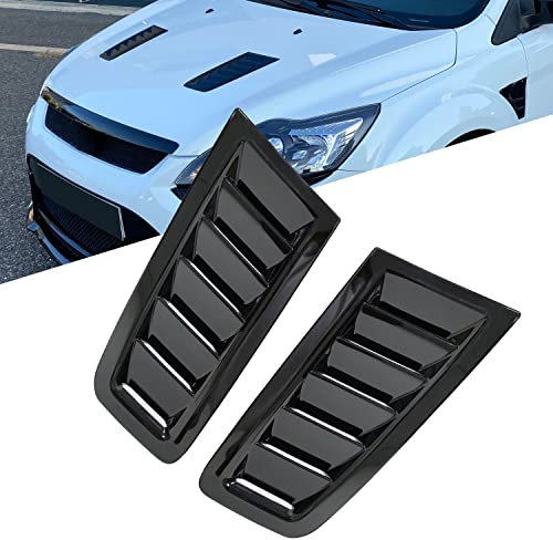 KYYET Universal ABS Air Flow Intake Scoop Turbo Bonnet Vent Hood Cover Trim Focus Fiesta RS ST MK2 Style Air Vent Hood (Gloss Black)