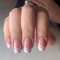 Sethexy Court Carré Faux ongles français Ballerine Strass faux ongles Brillant Coller sur les ongles 24 pièces Acrylique faux ongles à coller pour les femmes et les filles